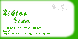 miklos vida business card